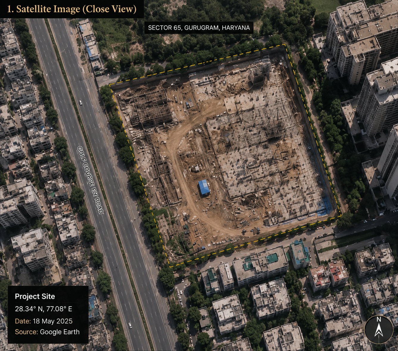 Satellite close view of the project site